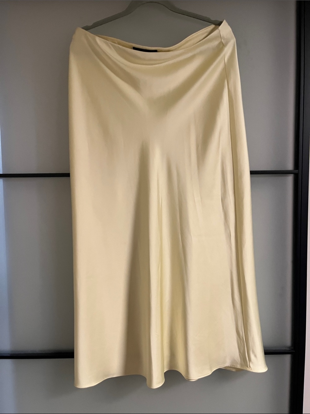 Zara Satin Maxi Skirt - Light Yellow